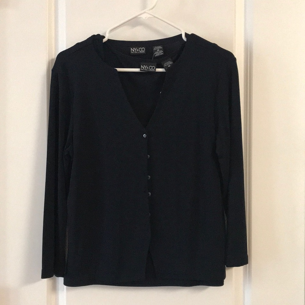 NY&CO Cardigan and Camisole - Navy Blue